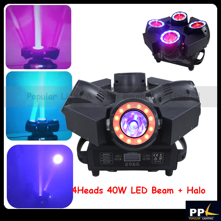 4Head*40W LED Beam Moving Head Light With Halo