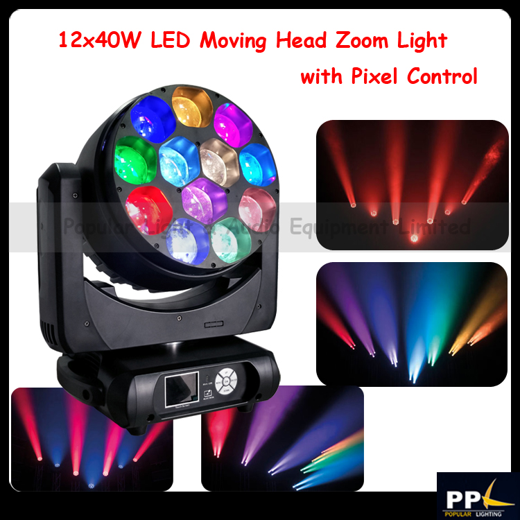 12*40W 4-in-1 LED Moving Head Zoom Light with Pixel Control