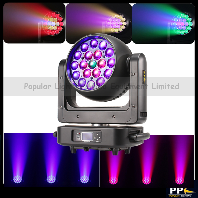 19pcs * 25W 4in1 LED Moving Head Zoom Light with Ring Control